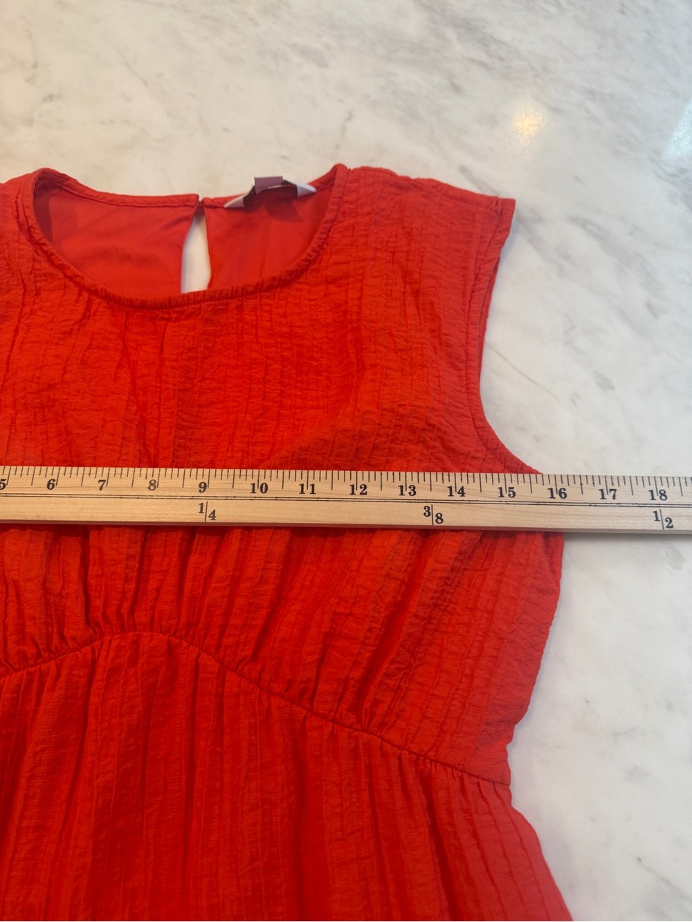Nine West Pumpkin Orange Textured Sleeveless Midi Dress Size S - Picture 8 of 9